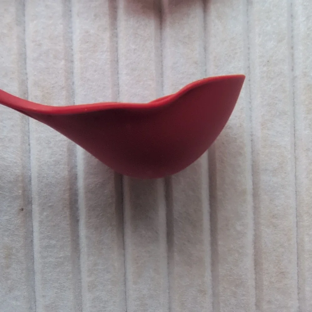 Red Plastic Slotted Turner & Cooking Spoon Set, Kitchen Utensils, 2-Piece